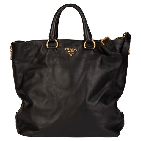 prada calf leather tote price|Prada leather tote handbag black.